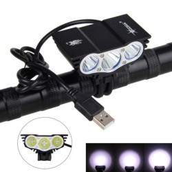 3XT6 - 5V USB - luz de bicicleta LED - lâmpada frontal - à prova d'água