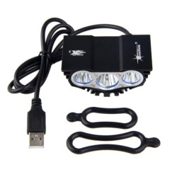 3XT6 - 5V USB - luz de bicicleta LED - lâmpada frontal - à prova d'água