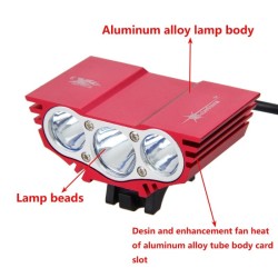 3XT6 - 5V USB - luz de bicicleta LED - lâmpada frontal - à prova d'água