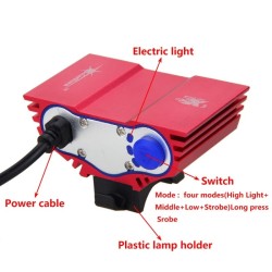 3XT6 - 5V USB - luz de bicicleta LED - lâmpada frontal - à prova d'água