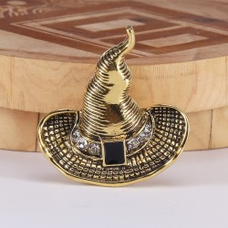 Chapéu de bruxa de metal - broche de Halloween