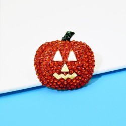 Broche de abóbora de Halloween de cristal