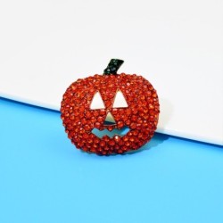 Broche de abóbora de Halloween de cristal