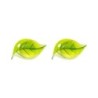 Small green leaves stud earrings - silver platedEarrings