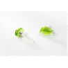 Small green leaves stud earrings - silver platedEarrings