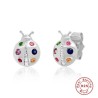 Brincos joaninhas de cristal - prata 925