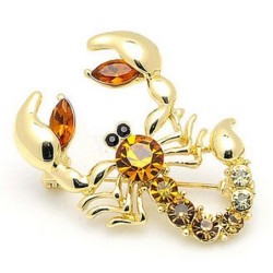 broche de escorpião de cristal