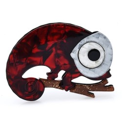 Big eyes gecko / lizard - enamel broochBrooches