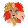 Colorful lion's head - acrylic broochBrooches