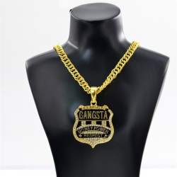 Gangsta - colar de ouro estilo rap