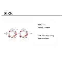 Small round earrings - butterfly - flowers - pearl - cubic zirconia - 925 sterling silverEarrings