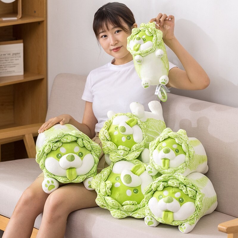 Green cabbage dog - soft pillow - toyCuddly toys