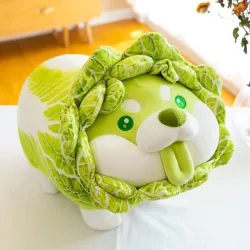 Cão de repolho verde - travesseiro macio - brinquedo