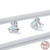 Sloth with opal heart - 925 sterling silver earringsEarrings