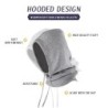 Chapéu de inverno quente - capuz de cashmere de malha - com gola - ajustável