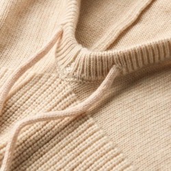 Chapéu de inverno quente - capuz de cashmere de malha - com gola - ajustável