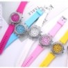 GENEVA - Relógio de quartzo - cristais - pulseira de silicone - com luz LED