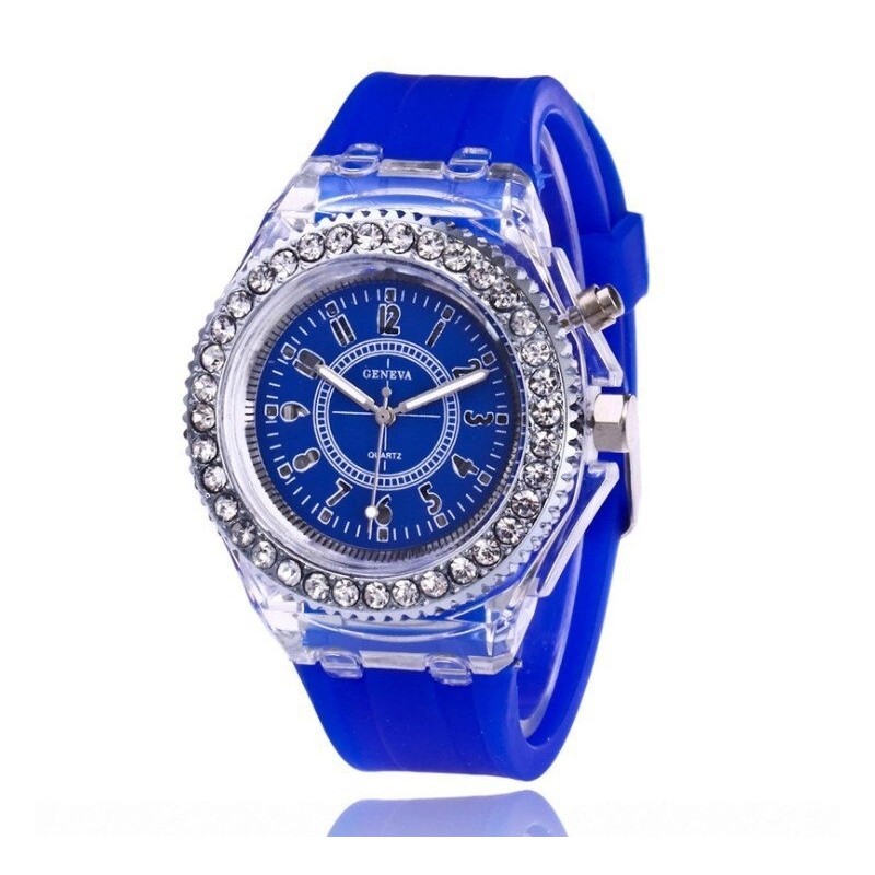 GENEVA - Quartz watch - crystals - silicone strap - with LED lightWatches
