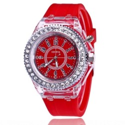 GENEVA - Quartz watch - crystals - silicone strap - with LED lightWatches