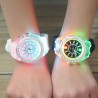 GENEVA - Relógio de quartzo - cristais - pulseira de silicone - com luz LED