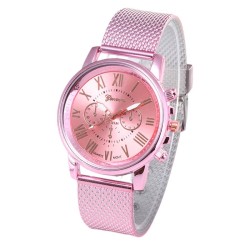 GENEVA - fashionable Quartz watch - Roman numerals - leather strapWatches
