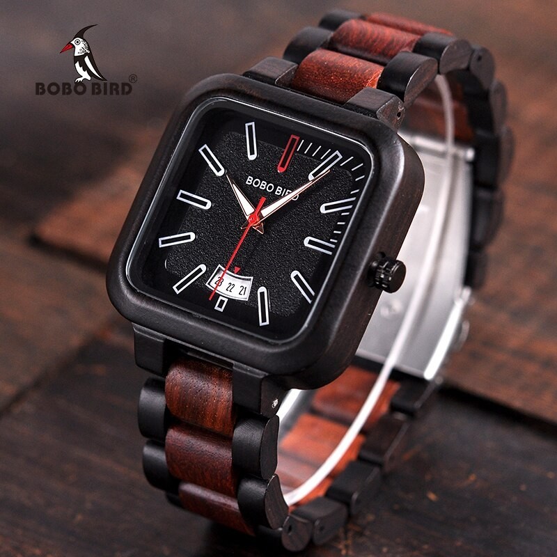 BOBO BIRD - relógio masculino de madeira - Quartzo - com caixa