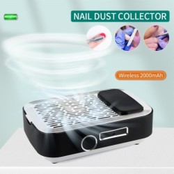 Coletor de pó de unhas sem fio - sucção forte - com filtro reutilizável - bateria de 2000mAh - 80W