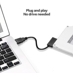 USB 2.0 - 3.0 para mini Sata II 7+6 13Pin - adaptador - cabo - para laptop CD/DVD ROM Slimline Drive