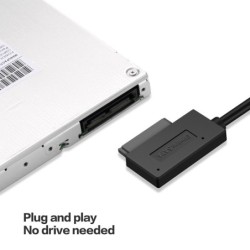 USB 2.0 - 3.0 para mini Sata II 7+6 13Pin - adaptador - cabo - para laptop CD/DVD ROM Slimline Drive