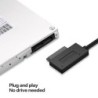 USB 2.0 - 3.0 para mini Sata II 7+6 13Pin - adaptador - cabo - para laptop CD/DVD ROM Slimline Drive