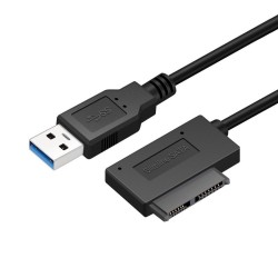USB 2.0 - 3.0 para mini Sata II 7+6 13Pin - adaptador - cabo - para laptop CD/DVD ROM Slimline Drive