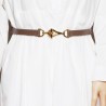 Thin leather belt - gold loose buckleBelts