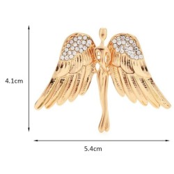 Broche de anjo de asas grandes - com cristais