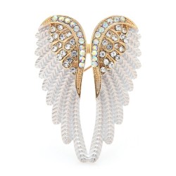 broche de asas de anjo de cristal