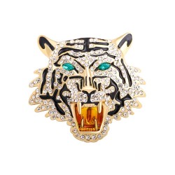 Broche de cristal de tigre rugindo