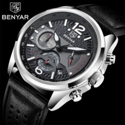 BENYAR - relógio Quartz esportivo - à prova d'água - pulseira de couro