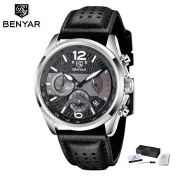 BENYAR - relógio Quartz esportivo - à prova d'água - pulseira de couro