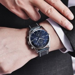 BENYAR - relógio Quartz esportivo - 100m à prova d'água - pulseira de couro