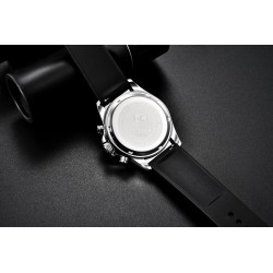 BENYAR - relógio de aço inoxidável - Quartzo - cronógrafo - 30M à prova d'água - pulseira de borracha