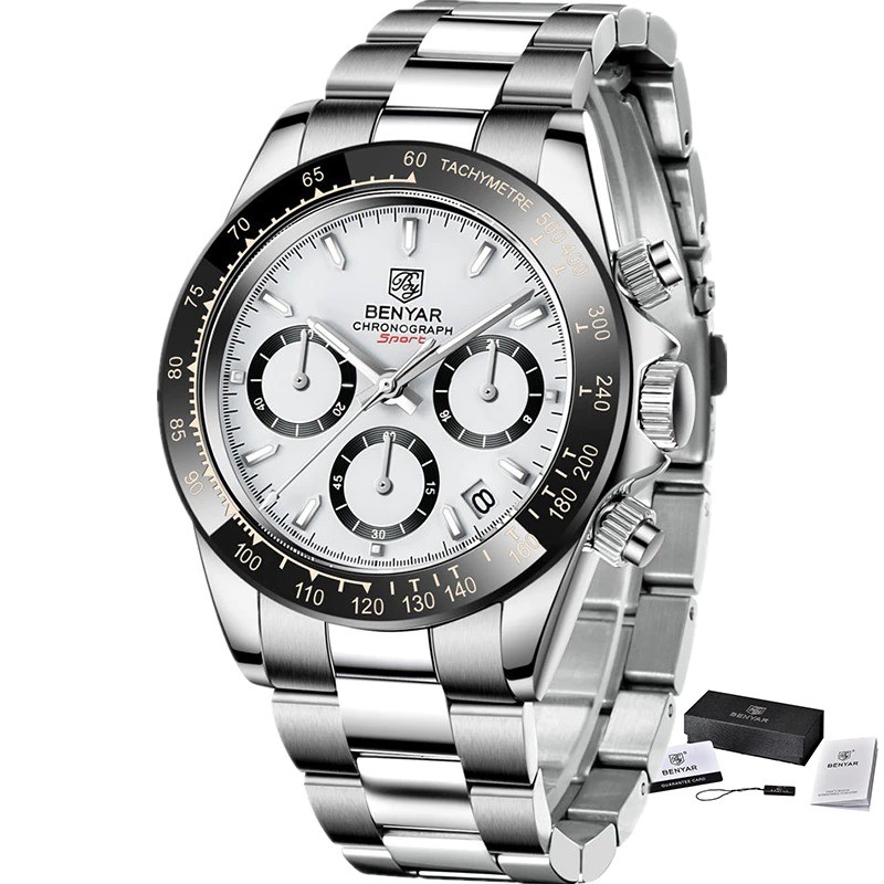 BENYAR - sports stainless steel watch - chronograph - Quartz - waterproofWatches