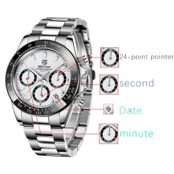 BENYAR - sports stainless steel watch - chronograph - Quartz - waterproofWatches