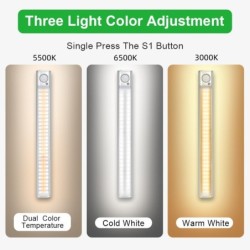 Luz de armário LED - com sensor de movimento - lâmpada inteligente USB - luz noturna sem fio - tarja magnética