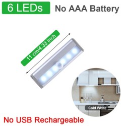 Luz de armário LED - com sensor de movimento - lâmpada inteligente USB - luz noturna sem fio - tarja magnética