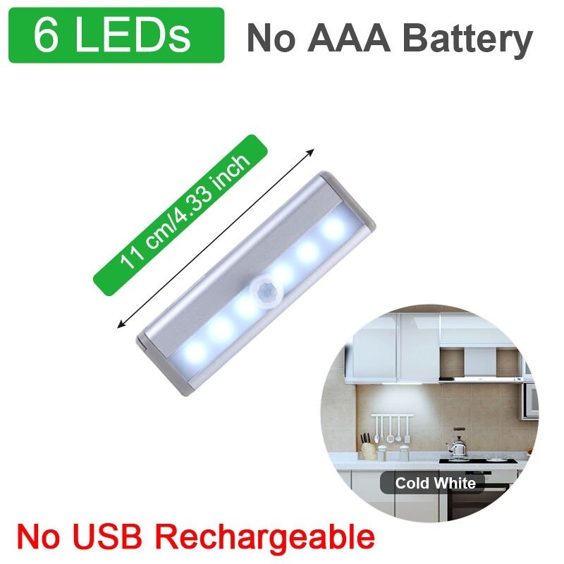 Luz de armário LED - com sensor de movimento - lâmpada inteligente USB - luz noturna sem fio - tarja magnética