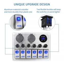 Balancim de metal à prova d'água - painel de interruptores - disjuntor - USB - 4/6 gang