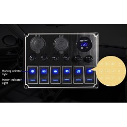 Balancim de metal à prova d'água - painel de interruptores - disjuntor - USB - 4/6 gang