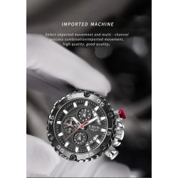 LIGE - relógio Quartz esportivo - luminoso - à prova d'água - aço inoxidável