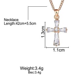 Crystal cross shaped pendant - with necklaceNecklaces