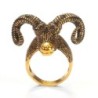 Big sheep horn - goat head - punk style ringRings