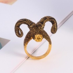 Big sheep horn - goat head - punk style ringRings